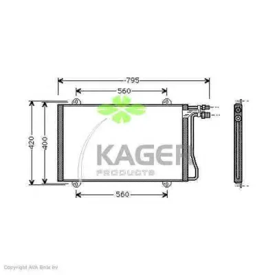 94-5200 KAGER Радиатор кондиционера