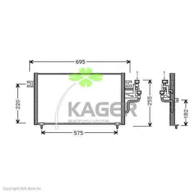 94-5232 KAGER Радиатор кондиционера