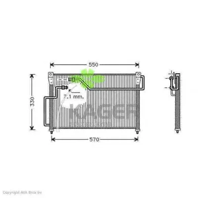 94-5236 KAGER Радиатор кондиционера