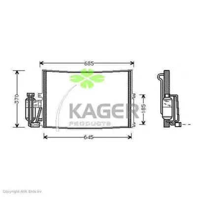 94-5258 KAGER Радиатор кондиционера