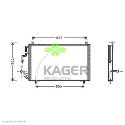 94-5289 KAGER Радиатор кондиционера