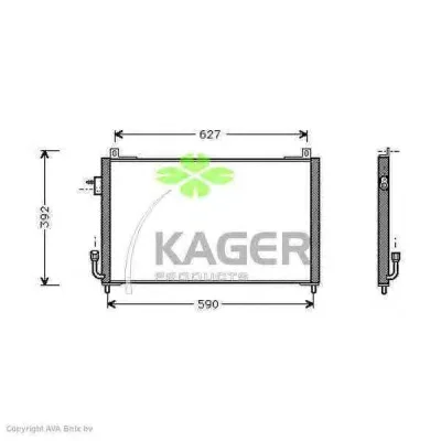 94-5293 KAGER Радиатор кондиционера