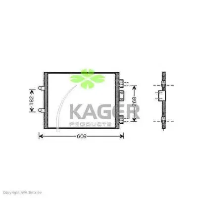 94-5328 KAGER Радиатор кондиционера