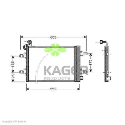 94-5336 KAGER Радиатор кондиционера