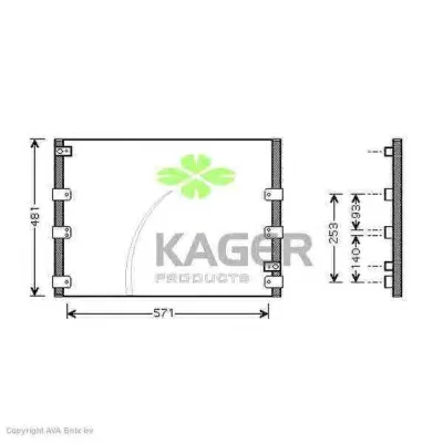 94-5353 KAGER Радиатор кондиционера