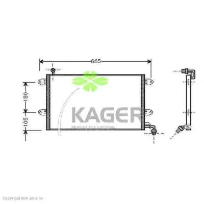 94-5389 KAGER Радиатор кондиционера