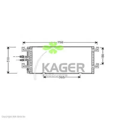 94-5394 KAGER Радиатор кондиционера