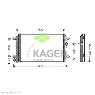 94-5402 KAGER Радиатор кондиционера