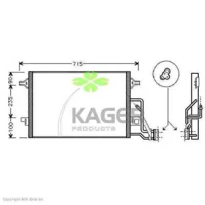 94-5404 KAGER Радиатор кондиционера