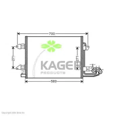 94-5407 KAGER Радиатор кондиционера