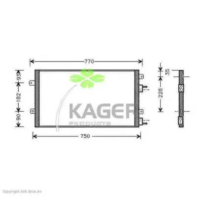 94-5789 KAGER Радиатор кондиционера