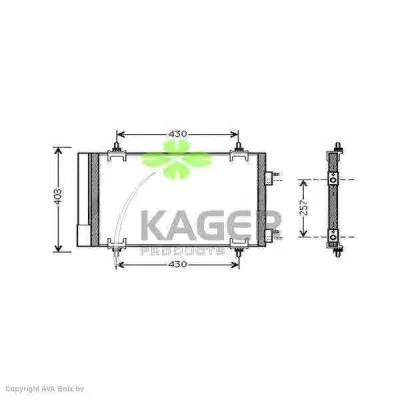 94-5790 KAGER Радиатор кондиционера