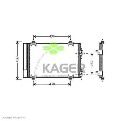 94-5791 KAGER Радиатор кондиционера