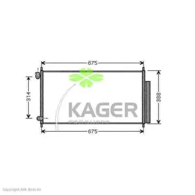 94-5825 KAGER Радиатор кондиционера