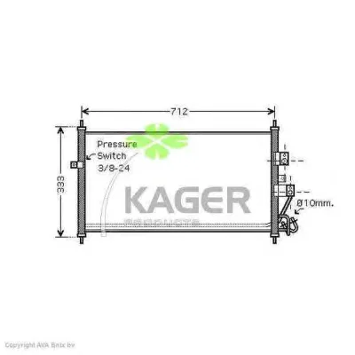94-5838 KAGER Радиатор кондиционера
