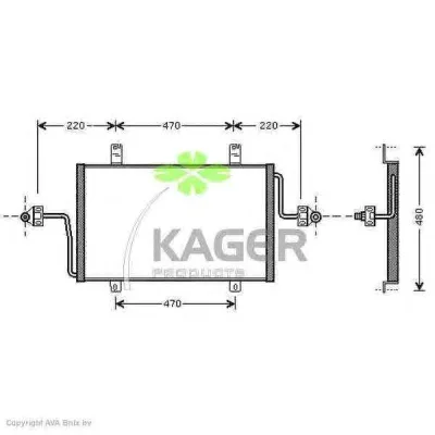 94-6102 KAGER Радиатор кондиционера
