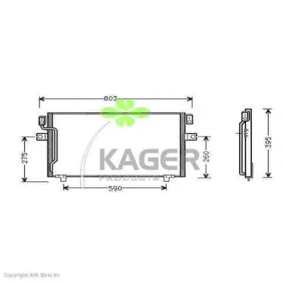 94-6105 KAGER Радиатор кондиционера