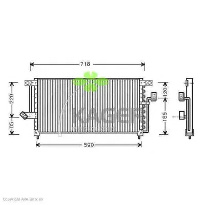 94-6132 KAGER Радиатор кондиционера