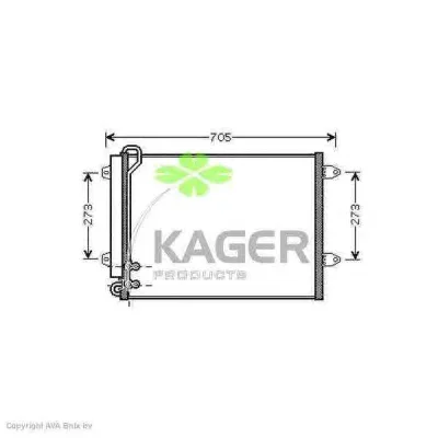 94-6182 KAGER Радиатор кондиционера