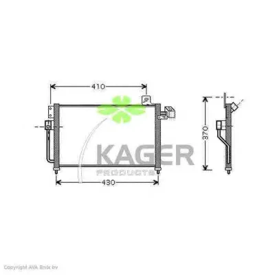 94-6201 KAGER Радиатор кондиционера