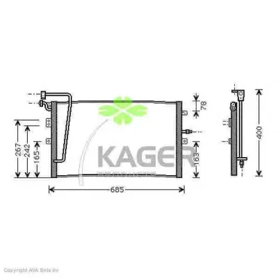 94-6250 KAGER Радиатор кондиционера