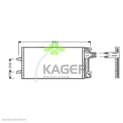 94-6269 KAGER Радиатор кондиционера