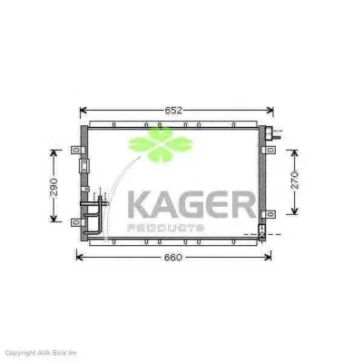 94-6283 KAGER Радиатор кондиционера