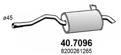 40.7096 ASSO Глушитель выхлопных газов средний/конечный/задняя банка