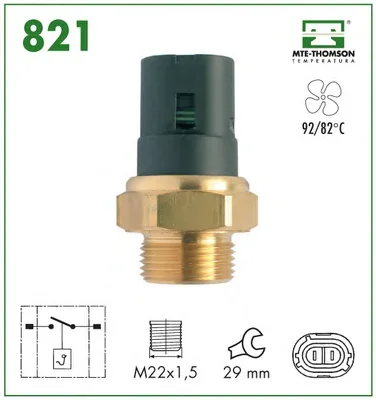 821 MTE-THOMSON Датчик включения вентилятора радиатора