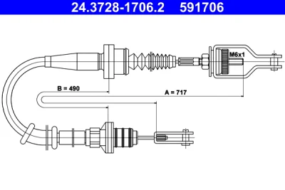 24.3728-1706.2 ATE Трос, управление сцеплением