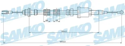 C0250C SAMKO Трос, управление сцеплением