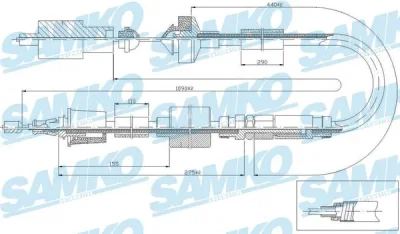 C0470C SAMKO Трос, управление сцеплением