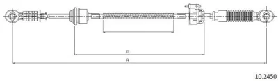 10.2450 CABOR Трос, управление сцеплением
