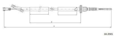18.3501 CABOR Трос, управление сцеплением