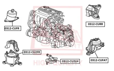 0312-CU2LH ASVA Подвеска, двигатель