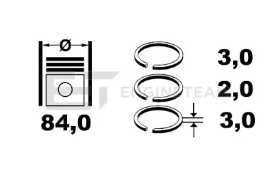 R1000300 ET ENGINETEAM Комплект поршневых колец