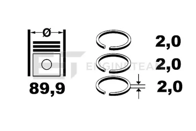 R1002500 ET ENGINETEAM Комплект поршневых колец