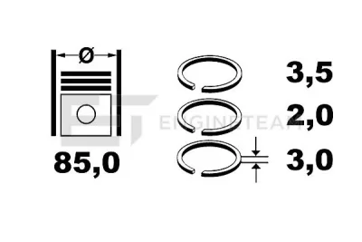 R1003800 ET ENGINETEAM Комплект поршневых колец