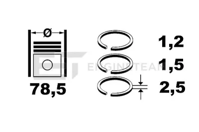 R1003900 ET ENGINETEAM Комплект поршневых колец