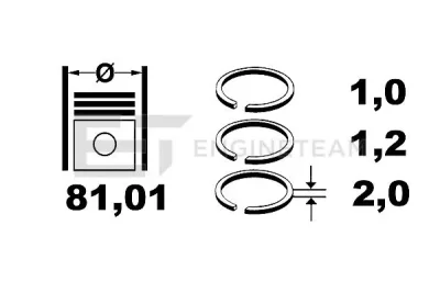 R1005700 ET ENGINETEAM Комплект поршневых колец