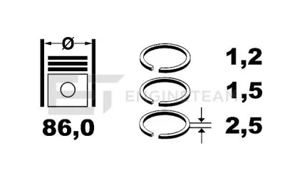 R1007400 ET ENGINETEAM Комплект поршневых колец