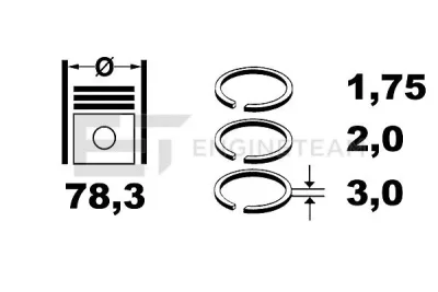 R1007700 ET ENGINETEAM Комплект поршневых колец