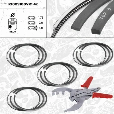 R1009100VR1 ET ENGINETEAM Комплект поршневых колец