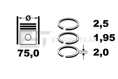 R1009300 ET ENGINETEAM Комплект поршневых колец