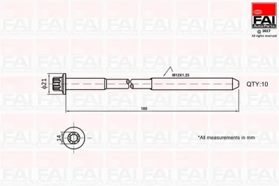 B2111 FAI AUTOPARTS Комплект болтов головки цилидра