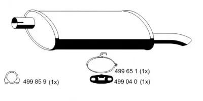 032049 ERNST Глушитель выхлопных газов средний/конечный/задняя банка
