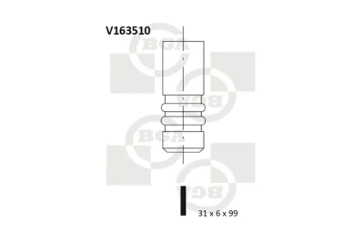 V163510 BGA Впускной клапан