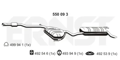 550093 ERNST Глушитель выхлопных газов средний/конечный