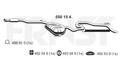 550154 ERNST Глушитель выхлопных газов средний/конечный