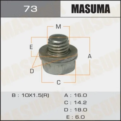 Резьбовая пробка, масляный поддон MASUMA 73